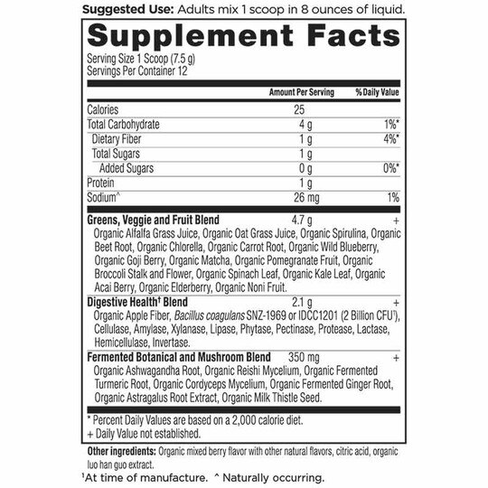 Organic Super Greens, ANN